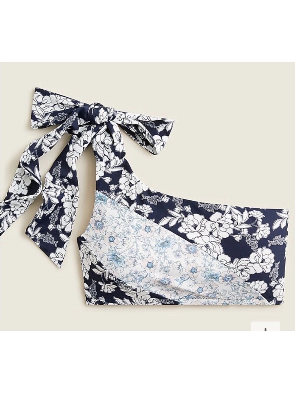 J. Crew Floral Print One Shoulder Bikini Top XS